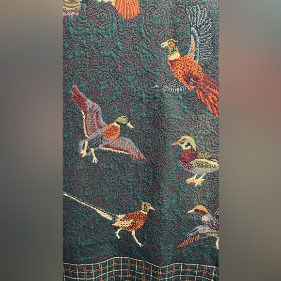 Goodwin Weavers Pheasants & Ducks Tapestry Woven Blanket made in the USA! VTG! - Picture 6 of 16